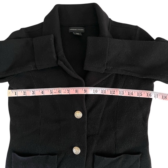 Adrianne Vittadini Black Jacket Viscose Blend Gold‎ Buttons Black - Picture 9 of 13